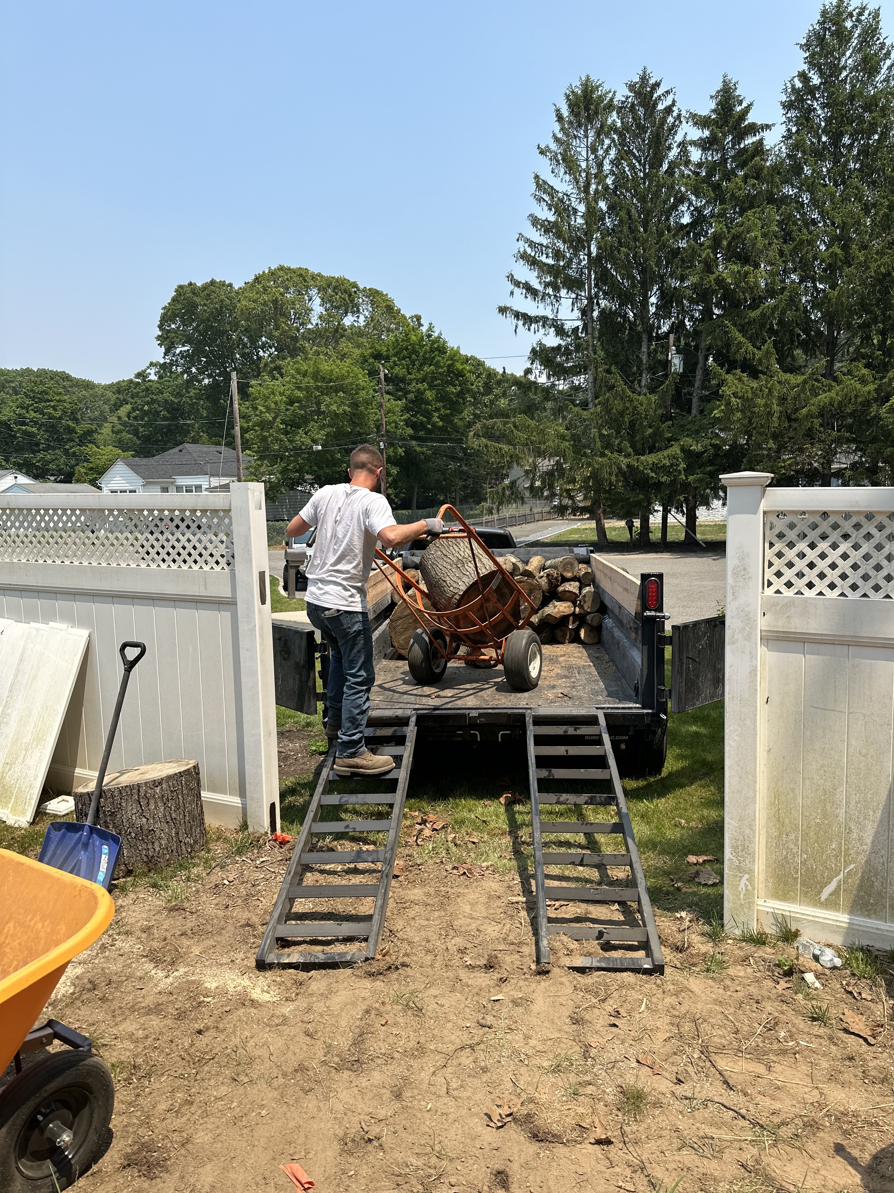 In Progress — Hauling and removing the logs